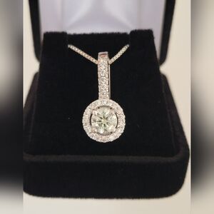 Elegant 2ct Moissanite Silver Pendant Necklace
